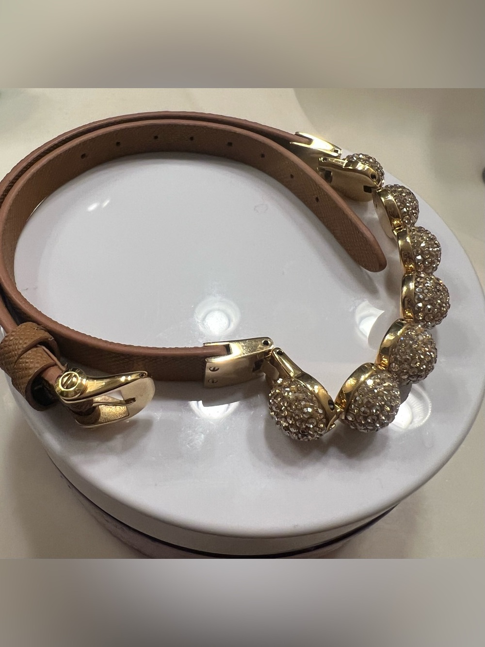 Henri Bendel Rose Gold Tone Champagne Color Crystal choker - Womens Accessory